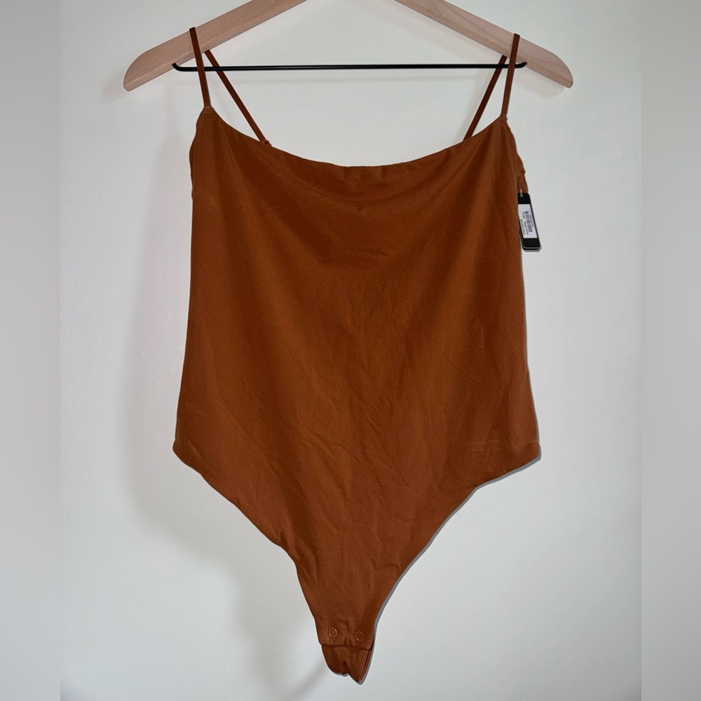 Skims Fits Everybody Bodysuit Copper Adjustable Spaghetti Strap Stretch Size XL
